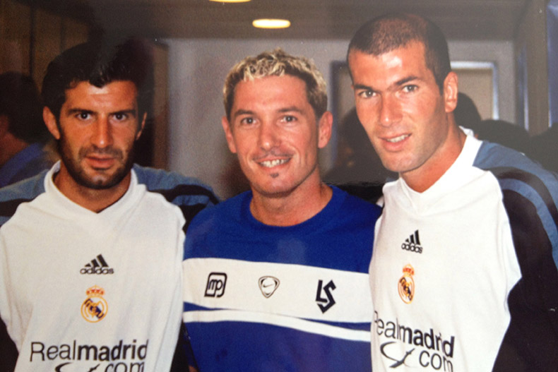 Avec Luis Figo et Zinedine Zidane
